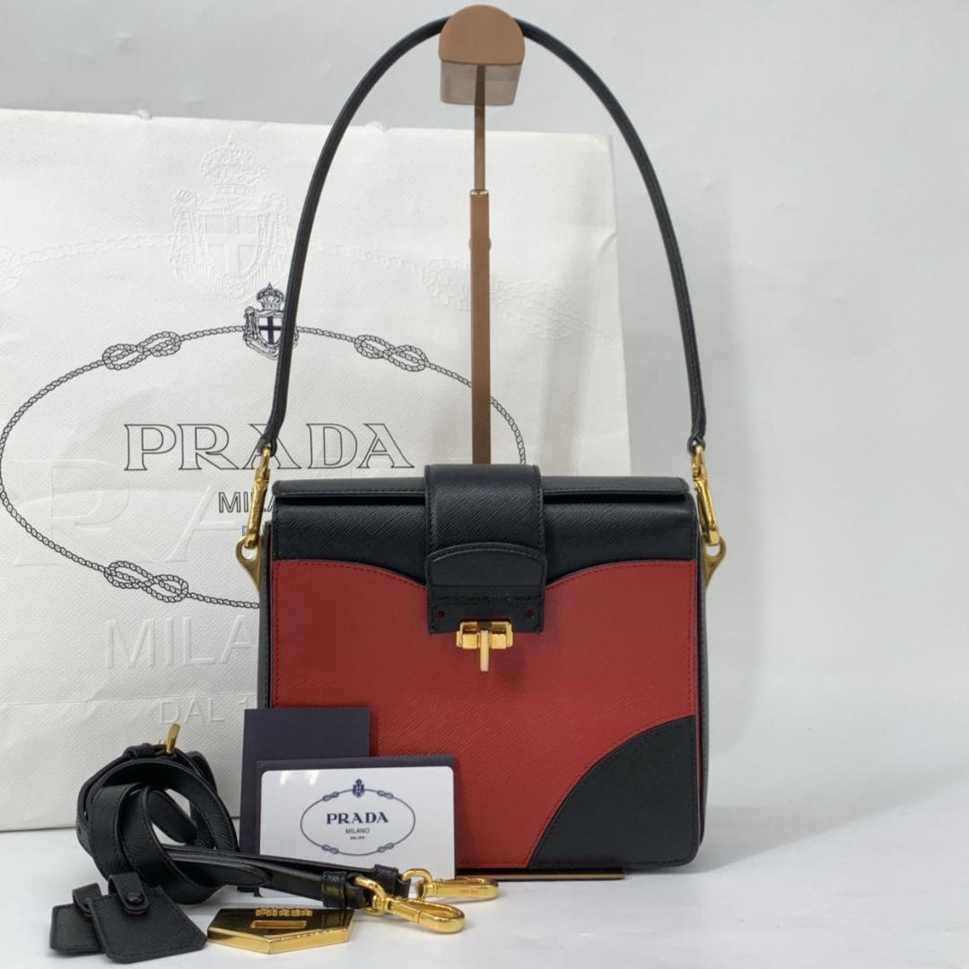 ☆美品☆PRADA CERVO レザー 2WAYハンドバッグ ショルダーバッグ PRADA 
