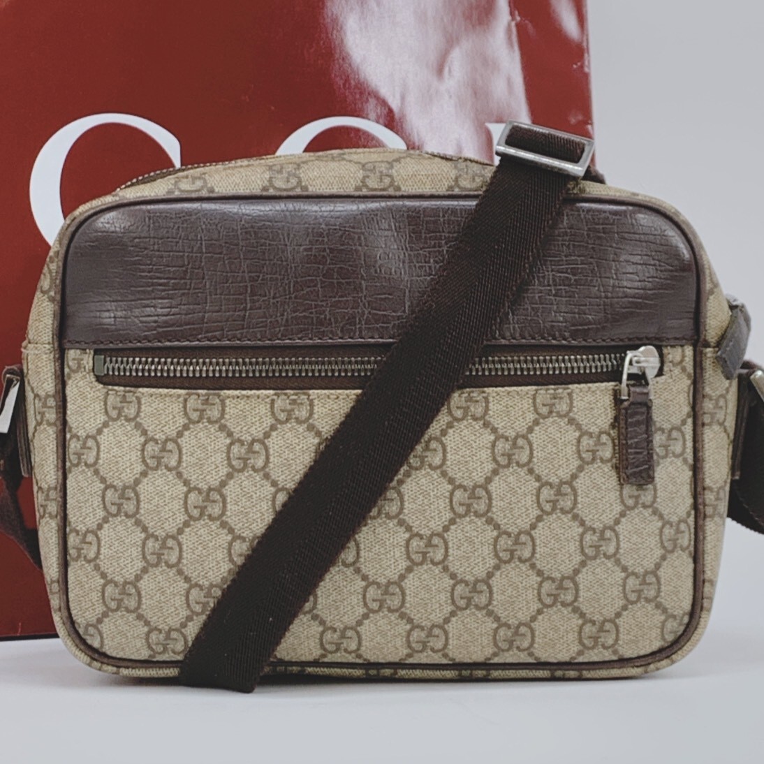美品】 グッチ GUCCI 110054 GGキャンバス ショルダーバッグ 