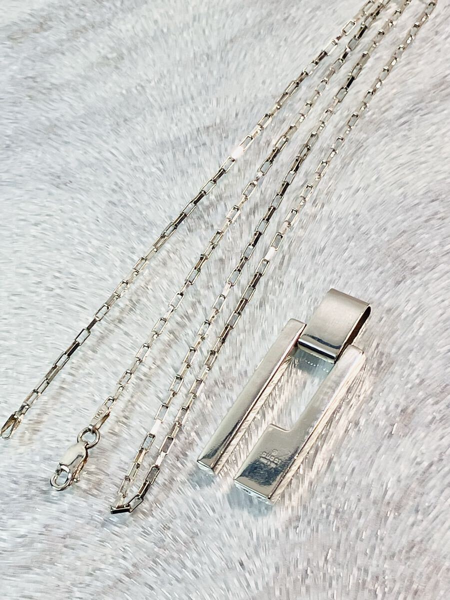 【美品】GUCCI ネックレス トップ925＋社外喜平チェーン 男女兼用 GUCCI ネックレス トップ925＋社外喜平チェーン 男女兼用 超美品GUCCI