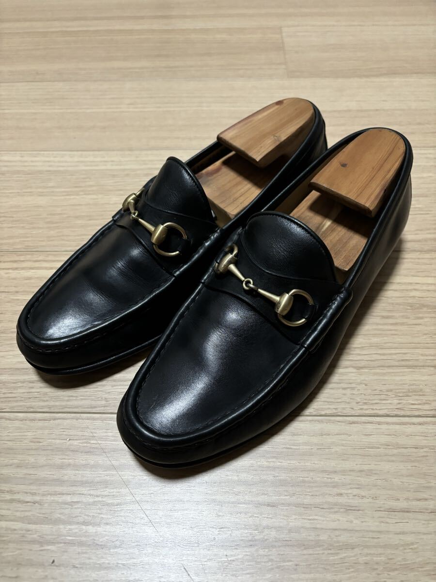 良品】GUCCI グッチ ホースビットローファー 8D ブラック 金金具