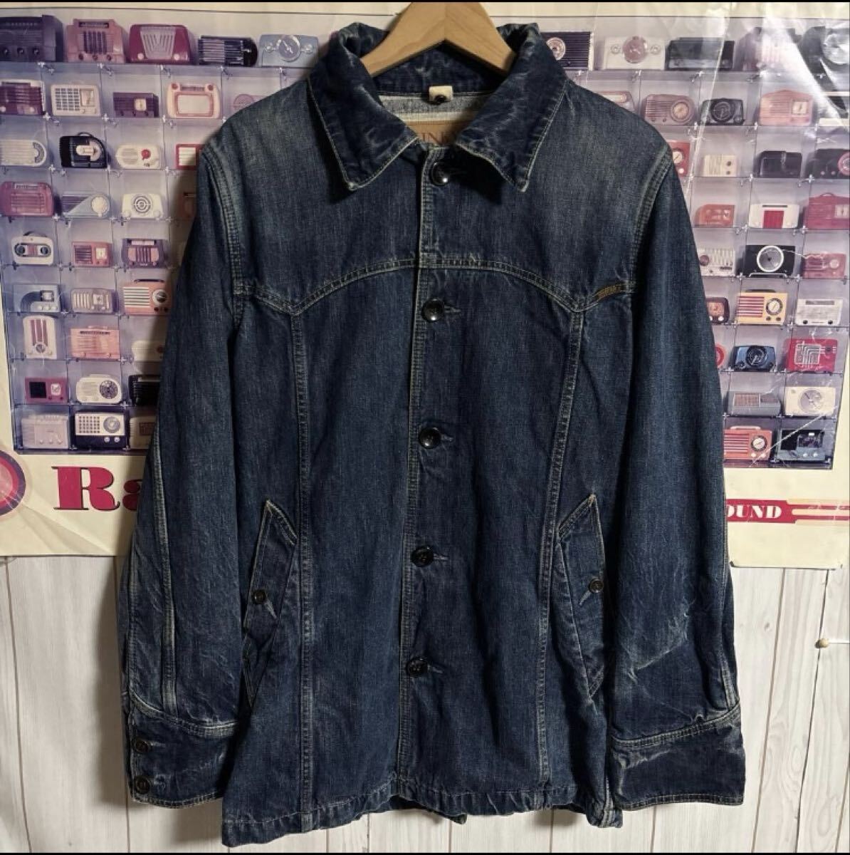 ヒステリックグラマー スタッズデニムジャケット ヴィンテージ加工