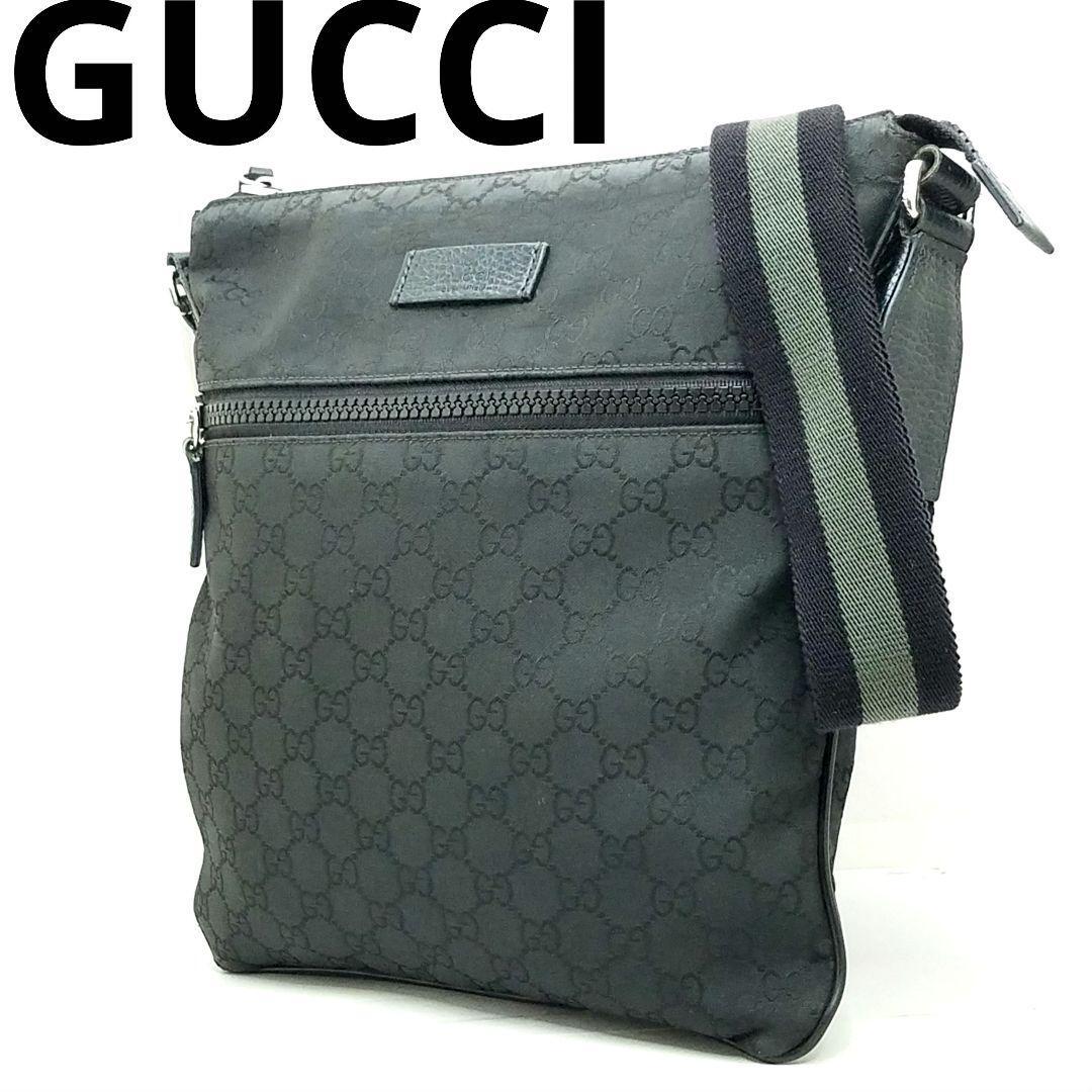 gucci グッチ ショルダーバック ボディバッグ GGキャンバス 黒