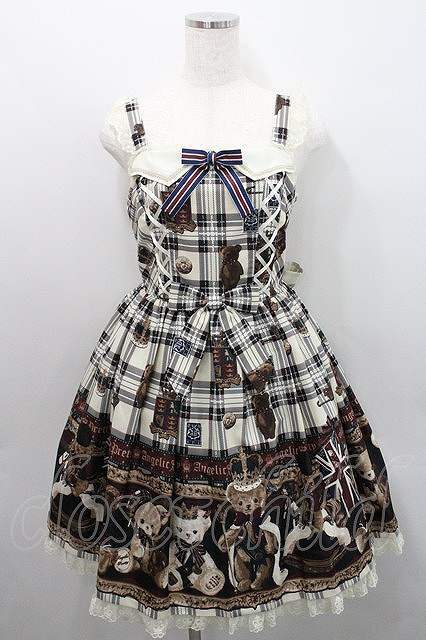 Preview of Angelic Pretty / British Bearジャンパースカート アイボリー I-26-01-29-029-AP-OP-SA-ZI
