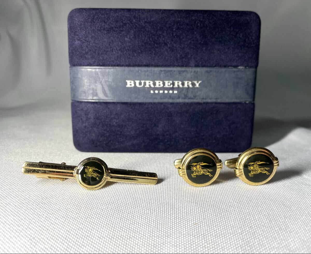 即決 Burberry バーバリー ホースナイトロゴ 騎士デザイン ゴールド