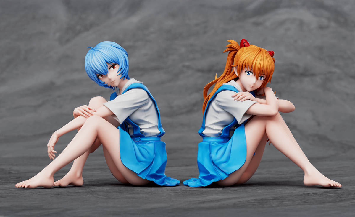 フィギュア 1/18 JK セーラー服 体育座り フィギュア 1/64より大 塗装
