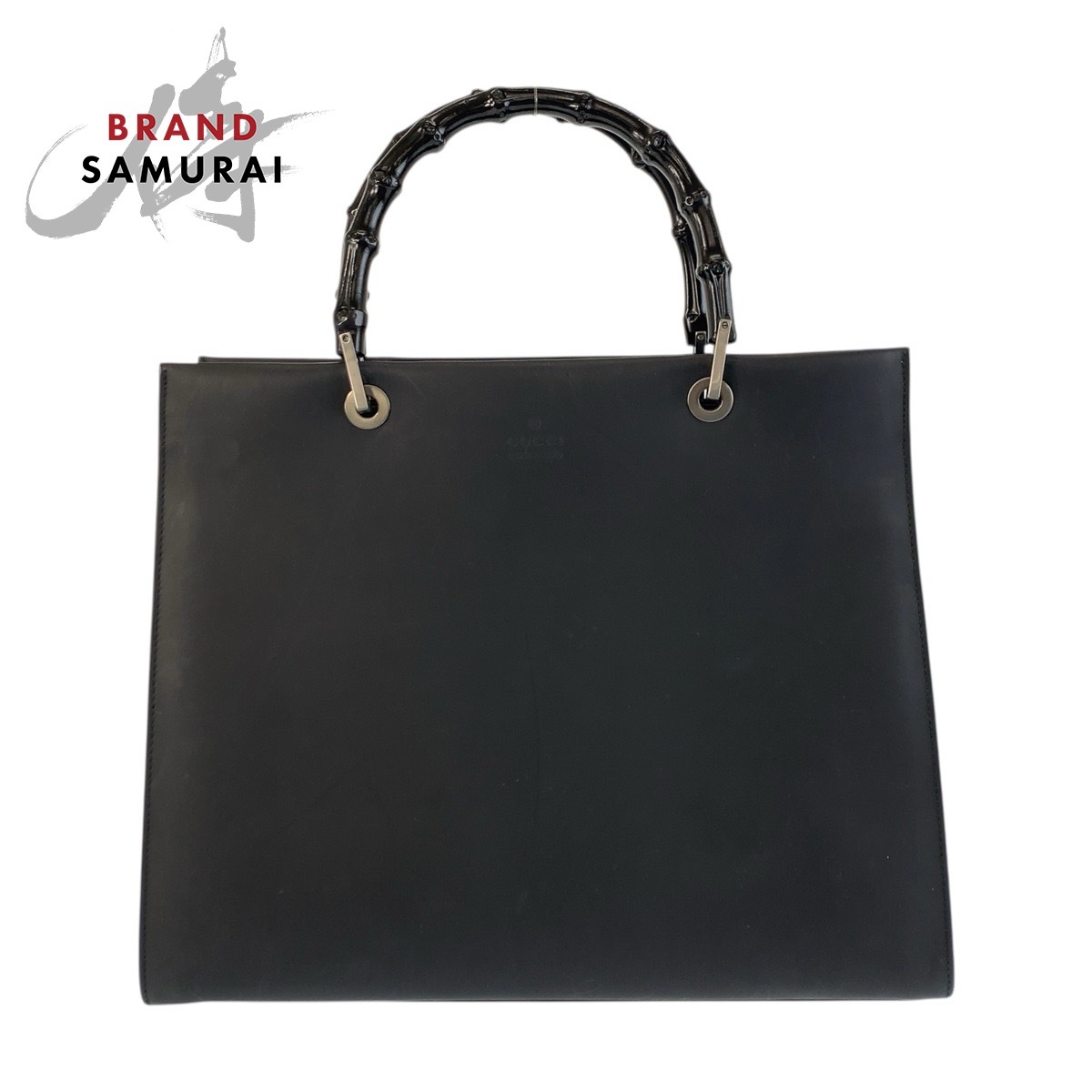 1円 GUCCI グッチ バンブー スエード×レザー 2WAY トートバッグ