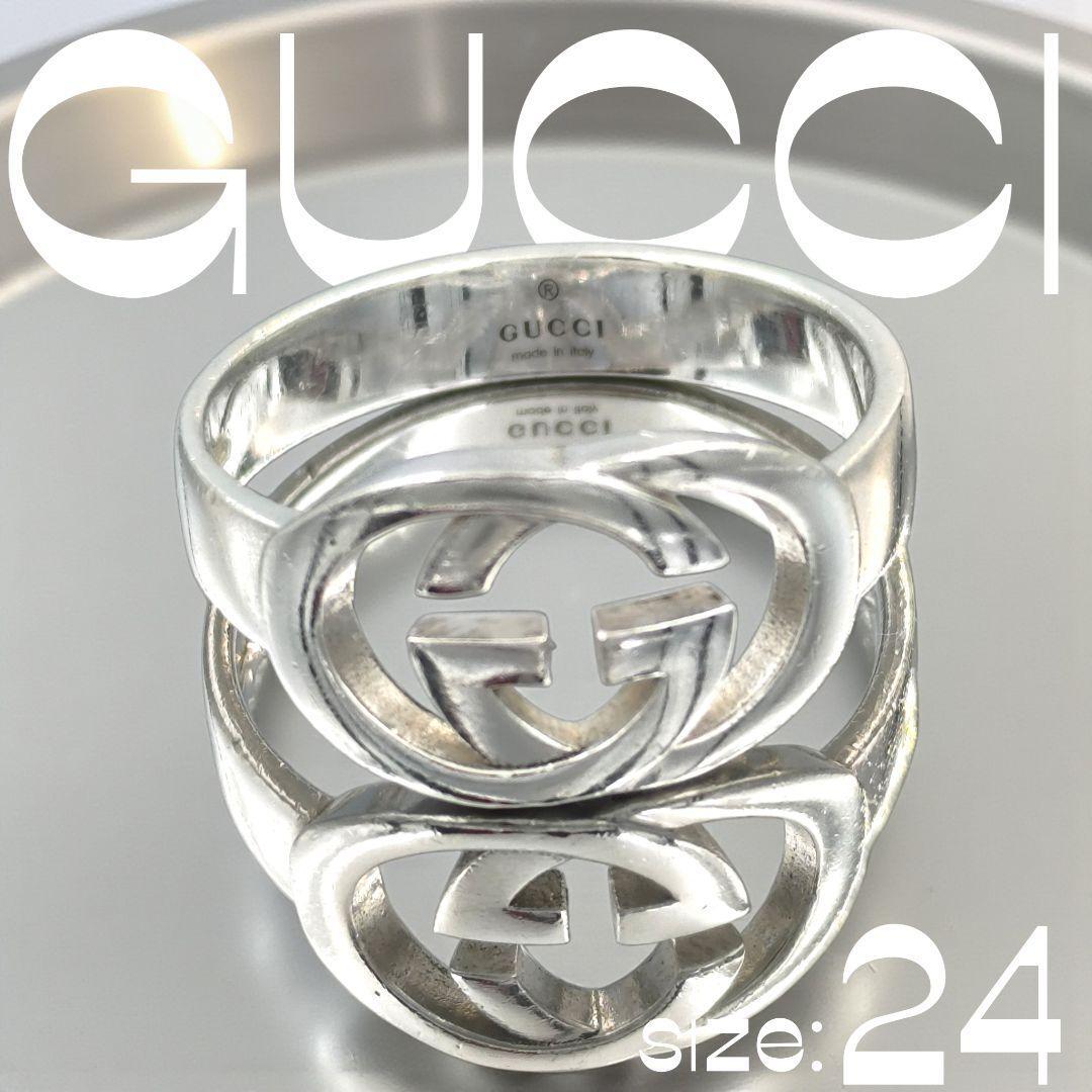 極美品GUCCI シルバーリング 22号 箱付き ダブルG マーモント 指輪 燻