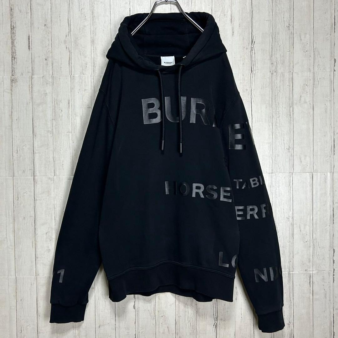 極美品 BURBERRY バーバリー ホースライダー ビッグロゴ 長袖Tシャツ 
