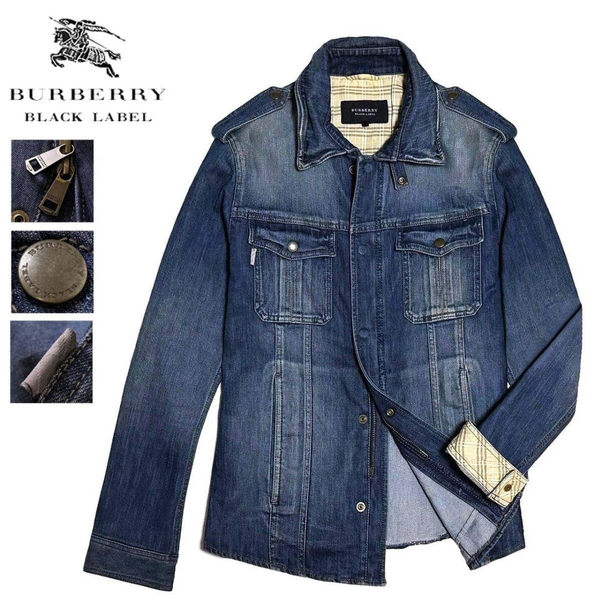 美品 大人気 L バーバリーブラックレーベル BURBERRY BLACK LABEL ノバ