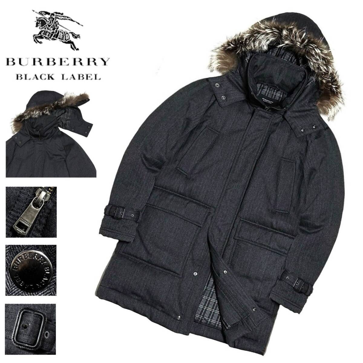 BURBERRY BLACK LABEL コーデュロイジャケット ファー付き | Shop at