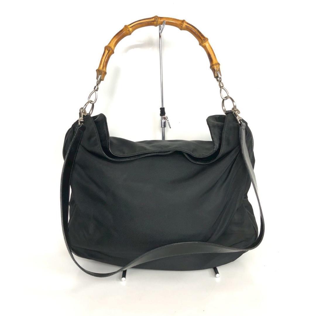 GUCCI バンブー ナイロン ハンドバッグ 2way ショルダーバッグ グッチ 