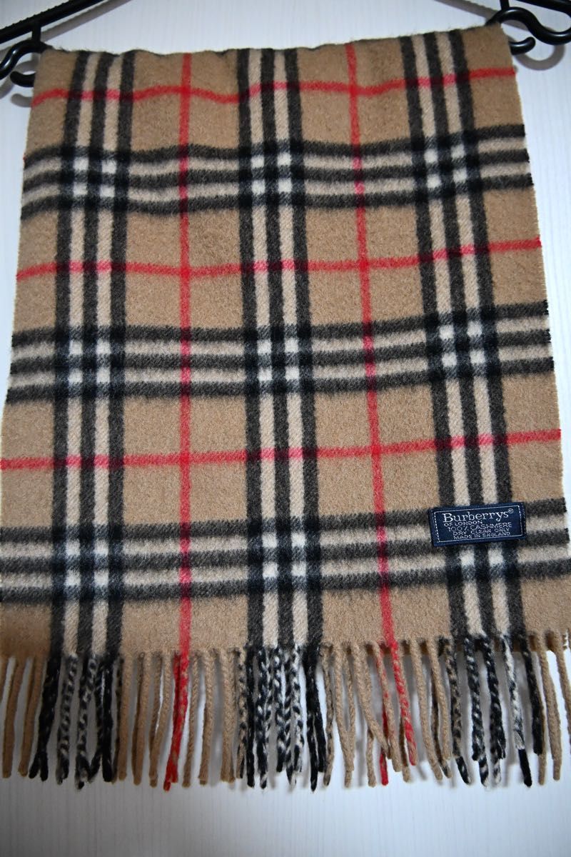 美品 Burberrys カシミヤ100 ノバチェック マフラー グレー 英国製 BURBERRY（バーバリー） チェック柄 カシミア100％ マフラー グレー系