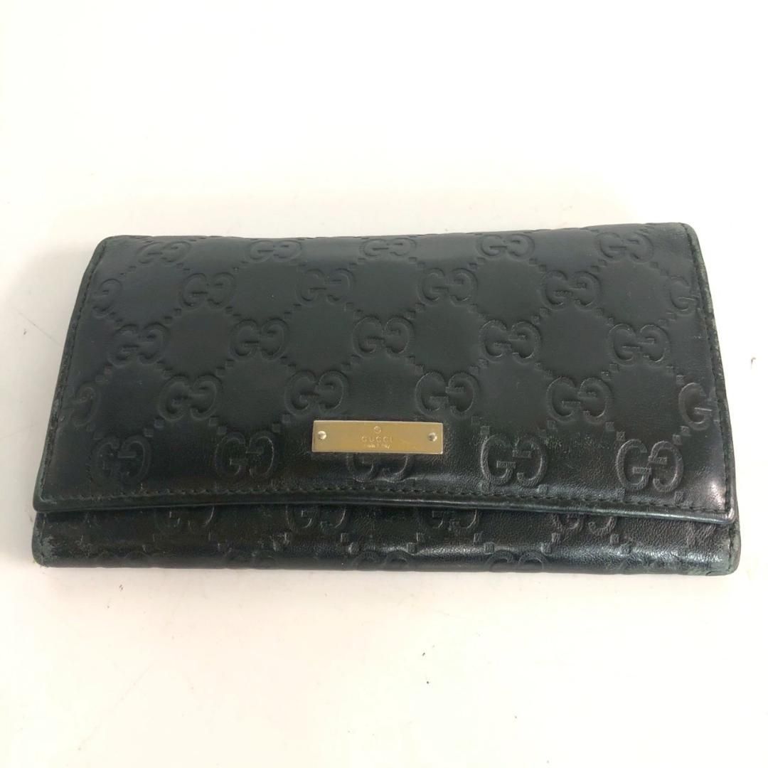 GUCCI グッチ シマ GG柄 インターロッキングG 長財布 黒 | Shop at