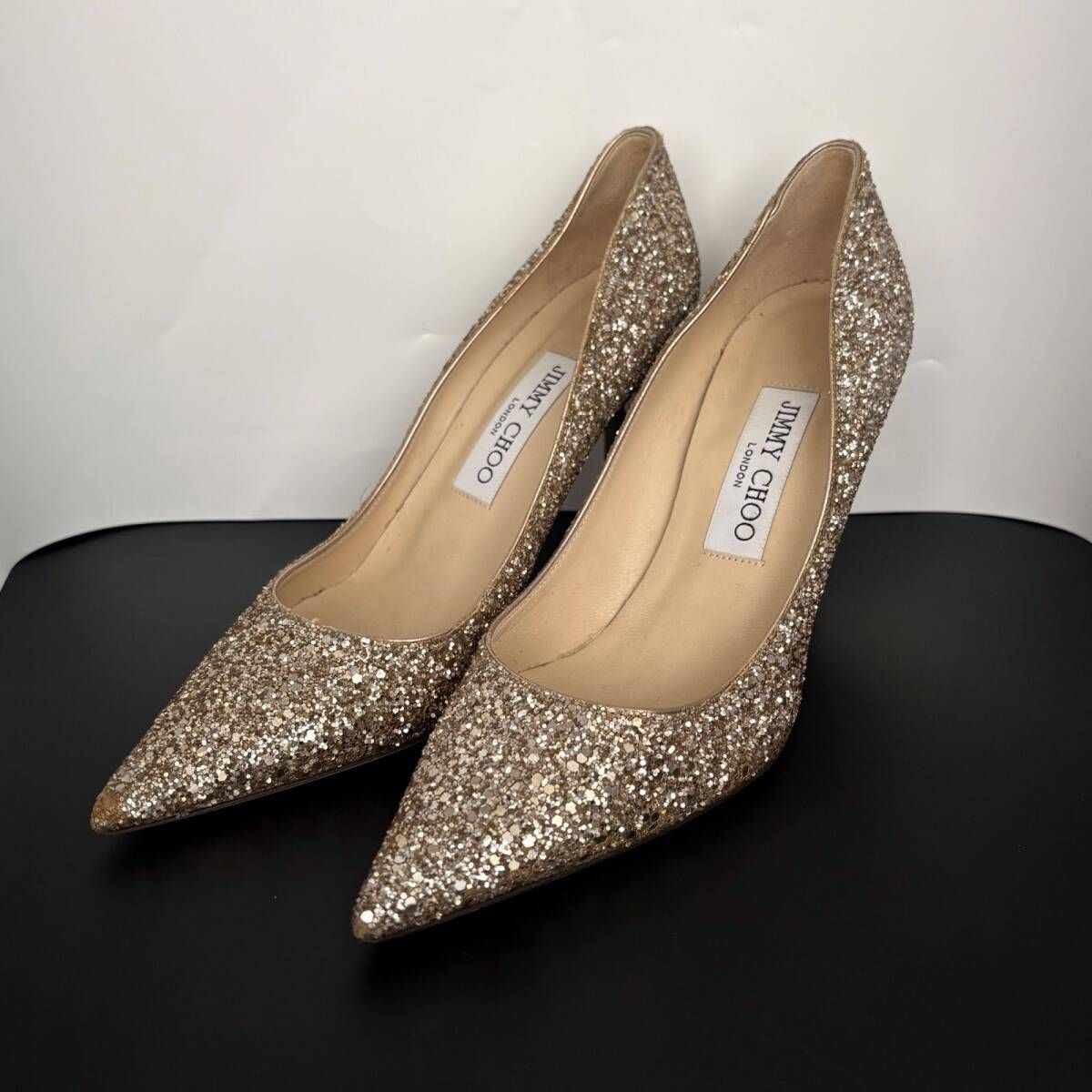 未使用 ジミーチュウ ROMY 85 ダスティグリッター パンプス サイズ36