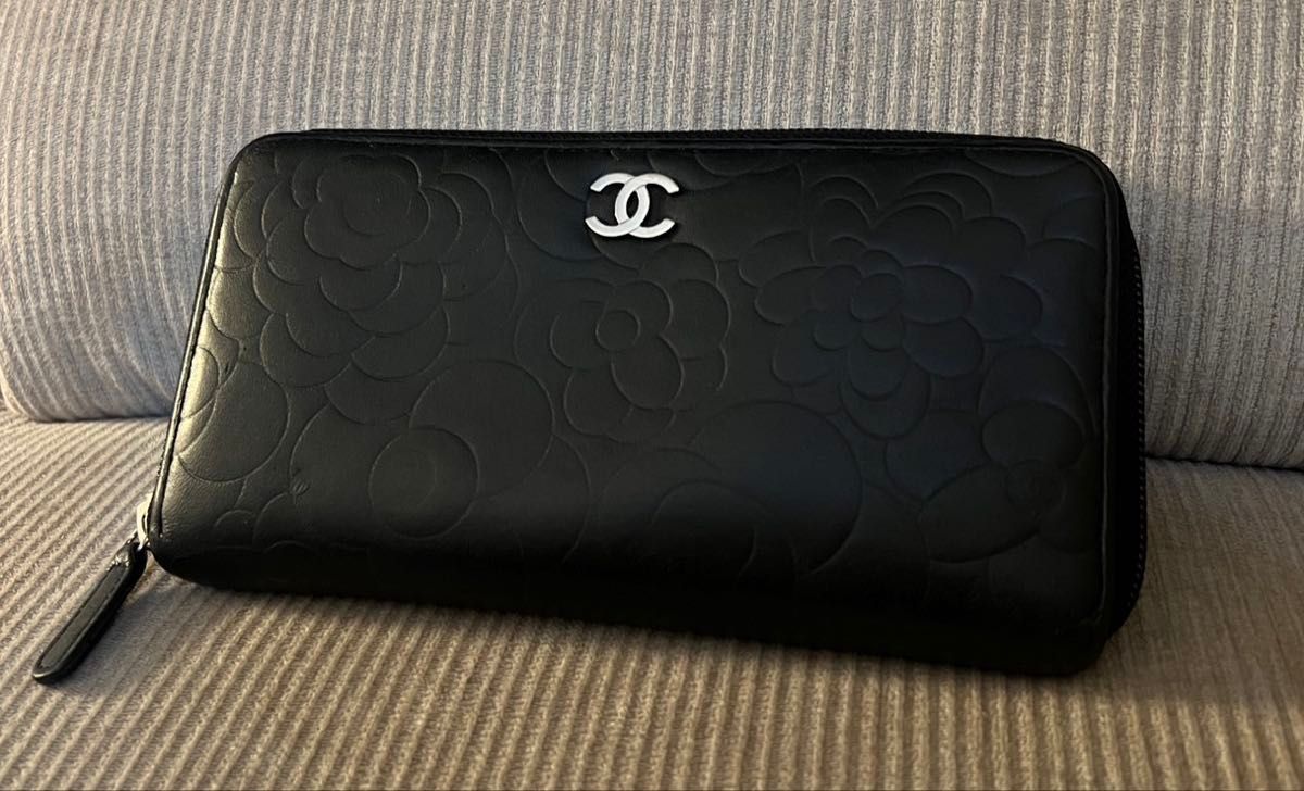 シャネル CHANEL 長財布 ココマーク ピンク カメリア ラウンドジップ