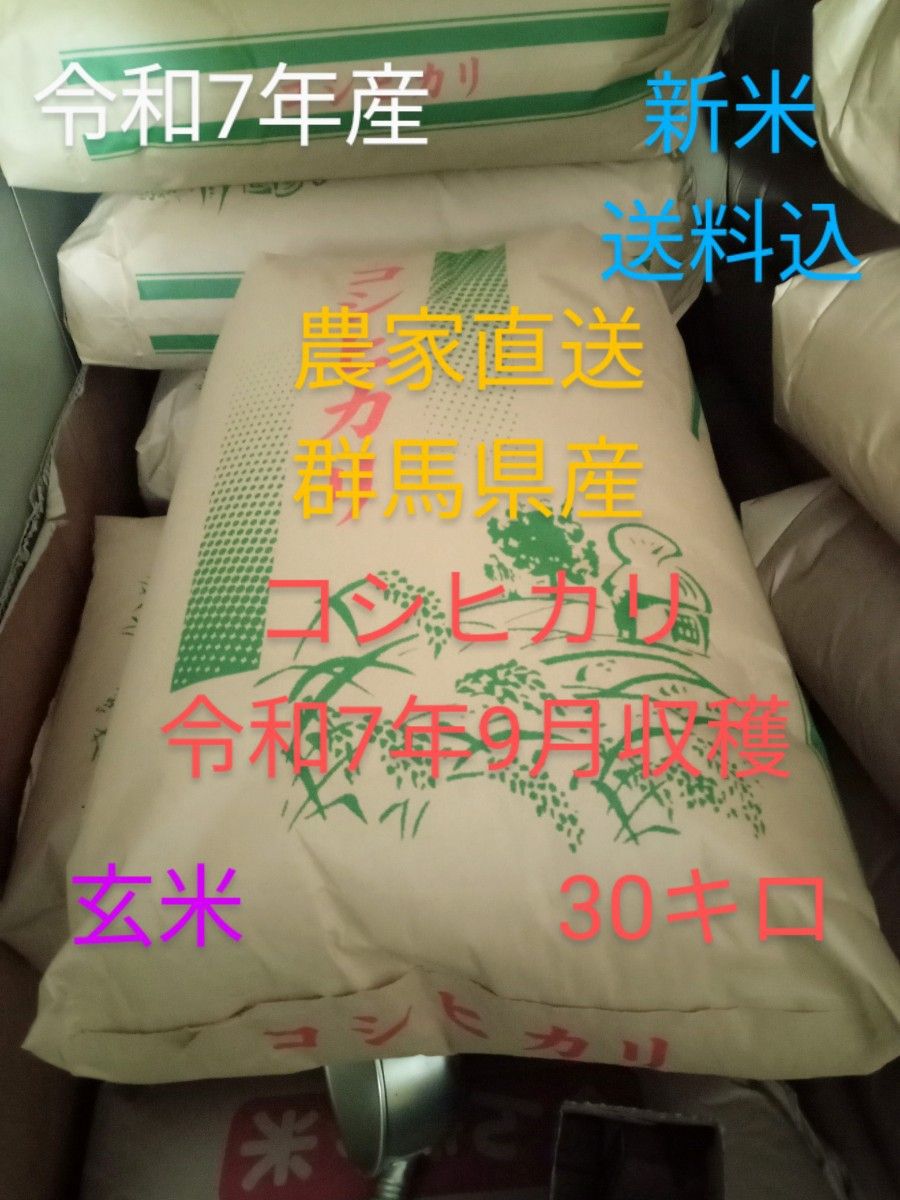 農家直送 コシヒカリ玄米 利根川の水利用栽培 30kg | Shop at