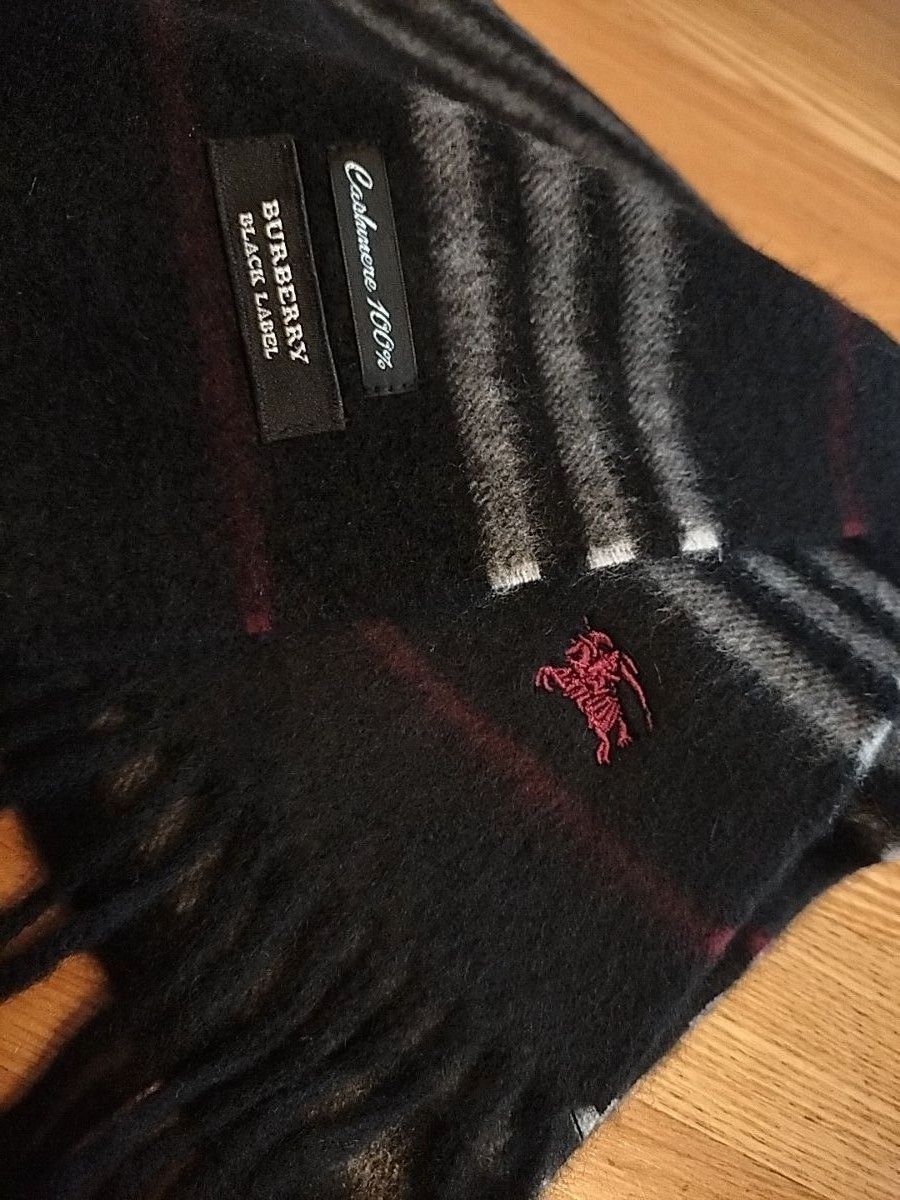 BURBERRY バーバリー カシミヤ マフラー 英国製 ブラック | Shop at