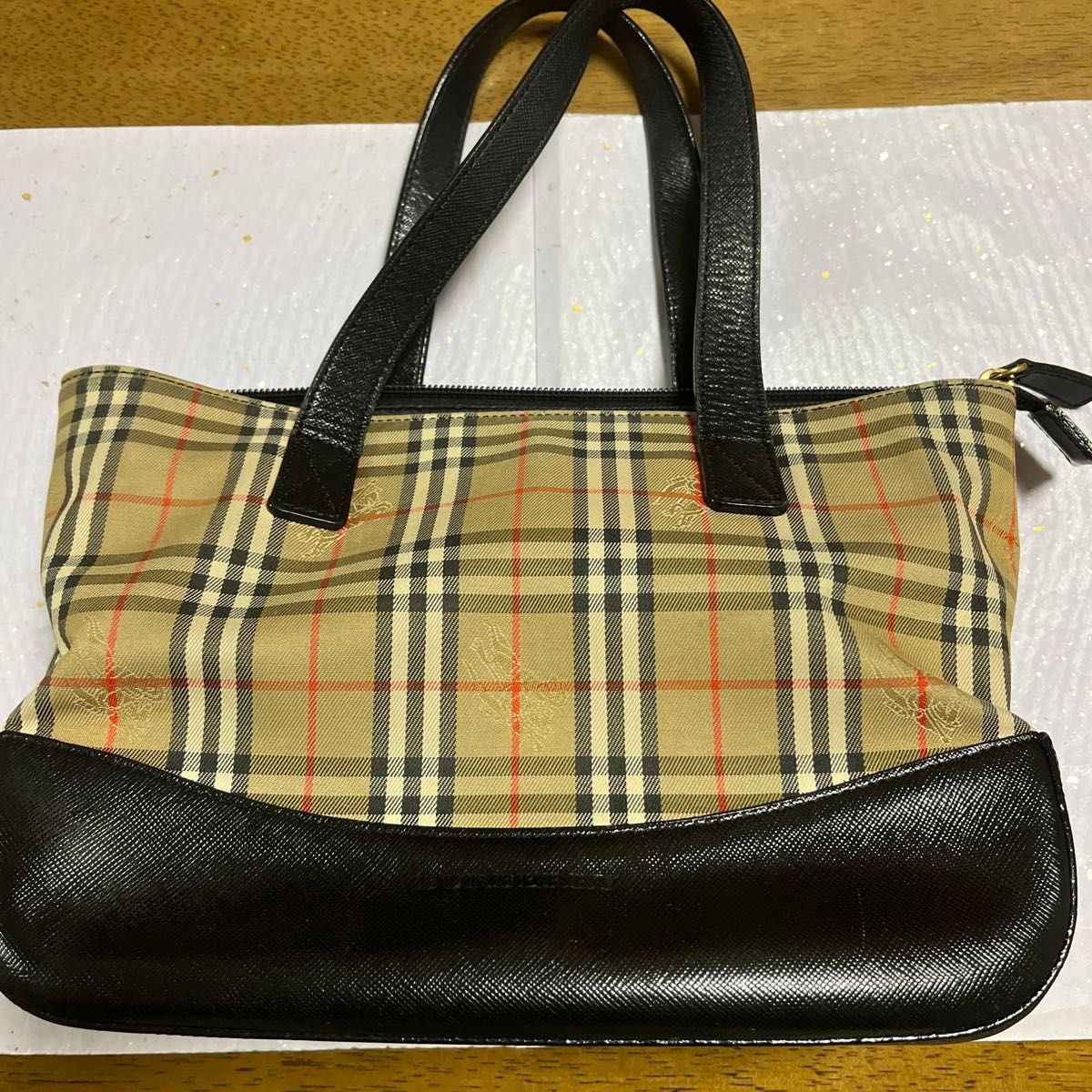 美品 バーバリー トートバッグ ノバチェック キャンバス シャドー