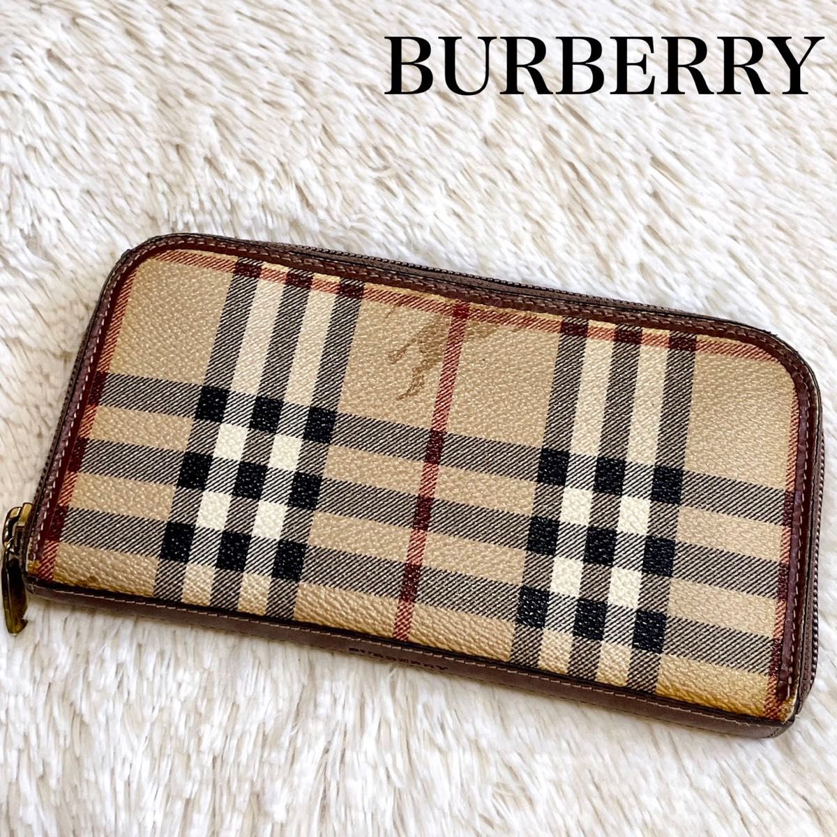 希少 BURBERRY 長財布 ノバチェック×花柄 ラウンドファスナー | Shop