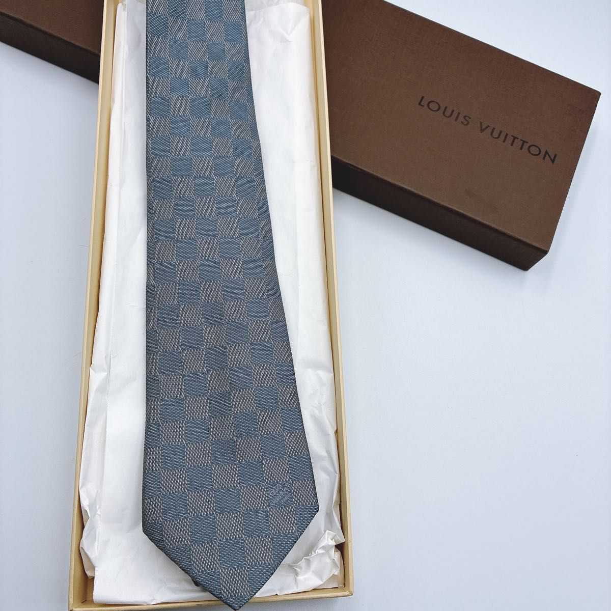 名作 ☆極美品☆ LOUIS VUITTON ルイヴィトン ネクタイ マイクロダミエ