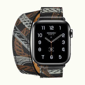 AppleCare+ 2023/05/24迄保証有り Series 5 Apple Watch HERMES ドゥブルトゥール ブラック 40mm エルメス アップルウォッチ 5