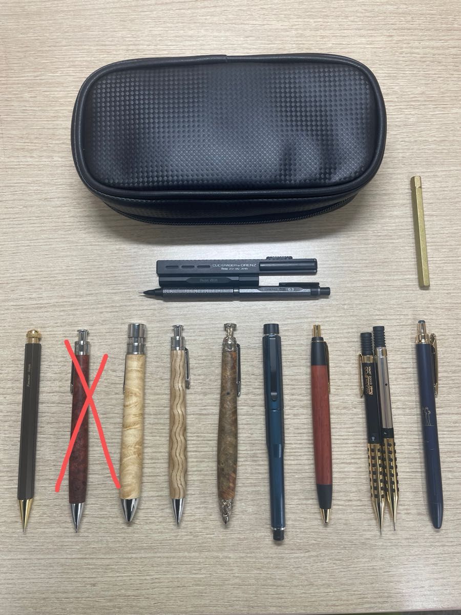 新品未使用品】野原工芸 新型 ボールペン スリム 樫 カシ シルバー