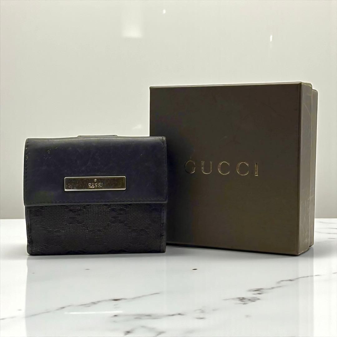 超美品】GUCCI グッチ キーケース6連 キャンバス レザー ブラック 箱
