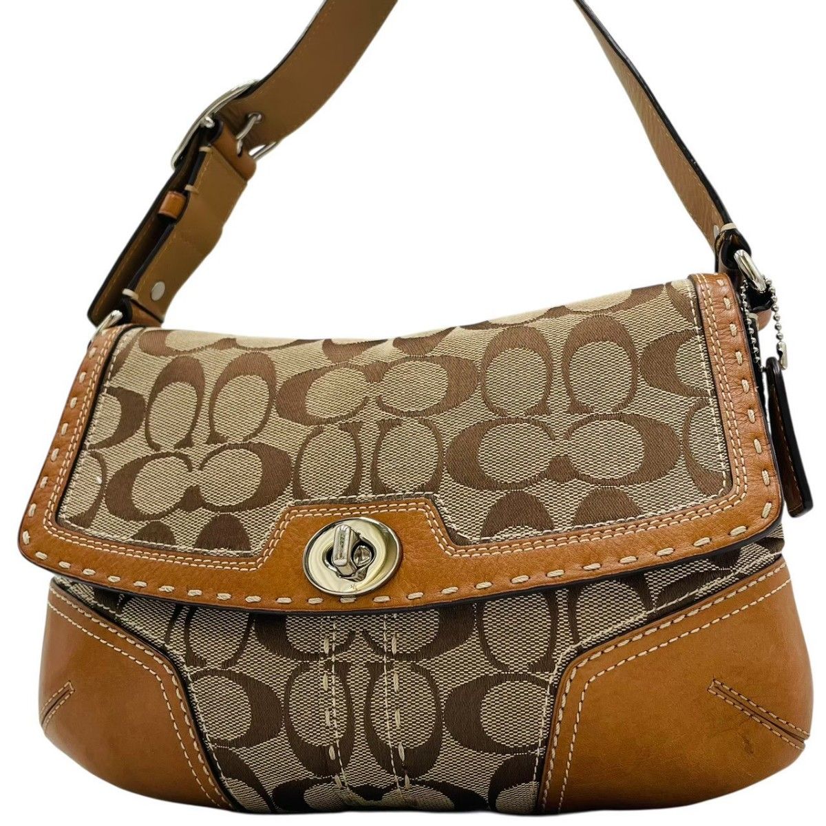 美品 COACH コーチ ショルダーバッグ ワンショルダー バケツ グレー 