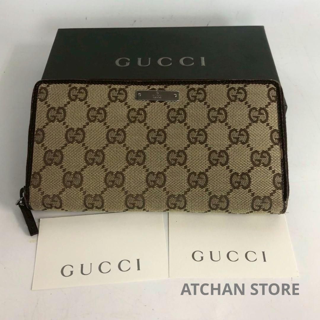 新品同様！ グッチ GUCCI 財布 長財布 GGキャンバス GG柄 ラウンド