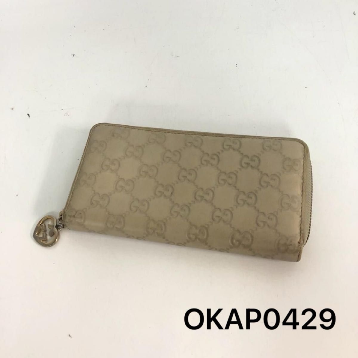 GUCCI グッチ ハート ラウンドファスナー 長財布 ウォレット レザー 