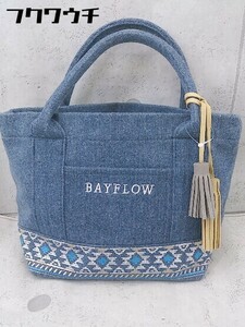 ◇ BAYFLOW ベイフロー 刺繍 ハンド バッグ ブルー レディース