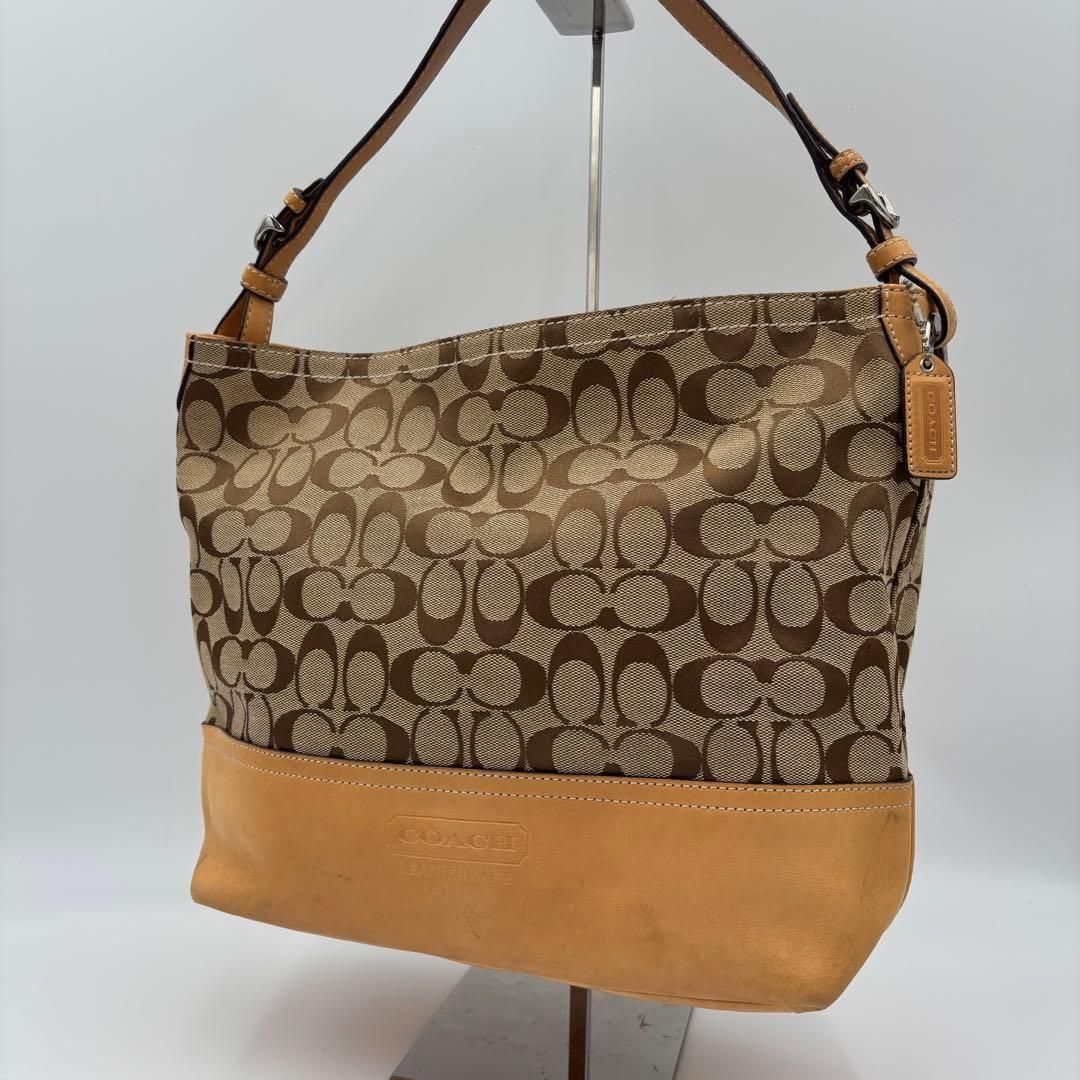 COACH シグネチャー コーチ レザー ワンショルダーバッグ キャンバス