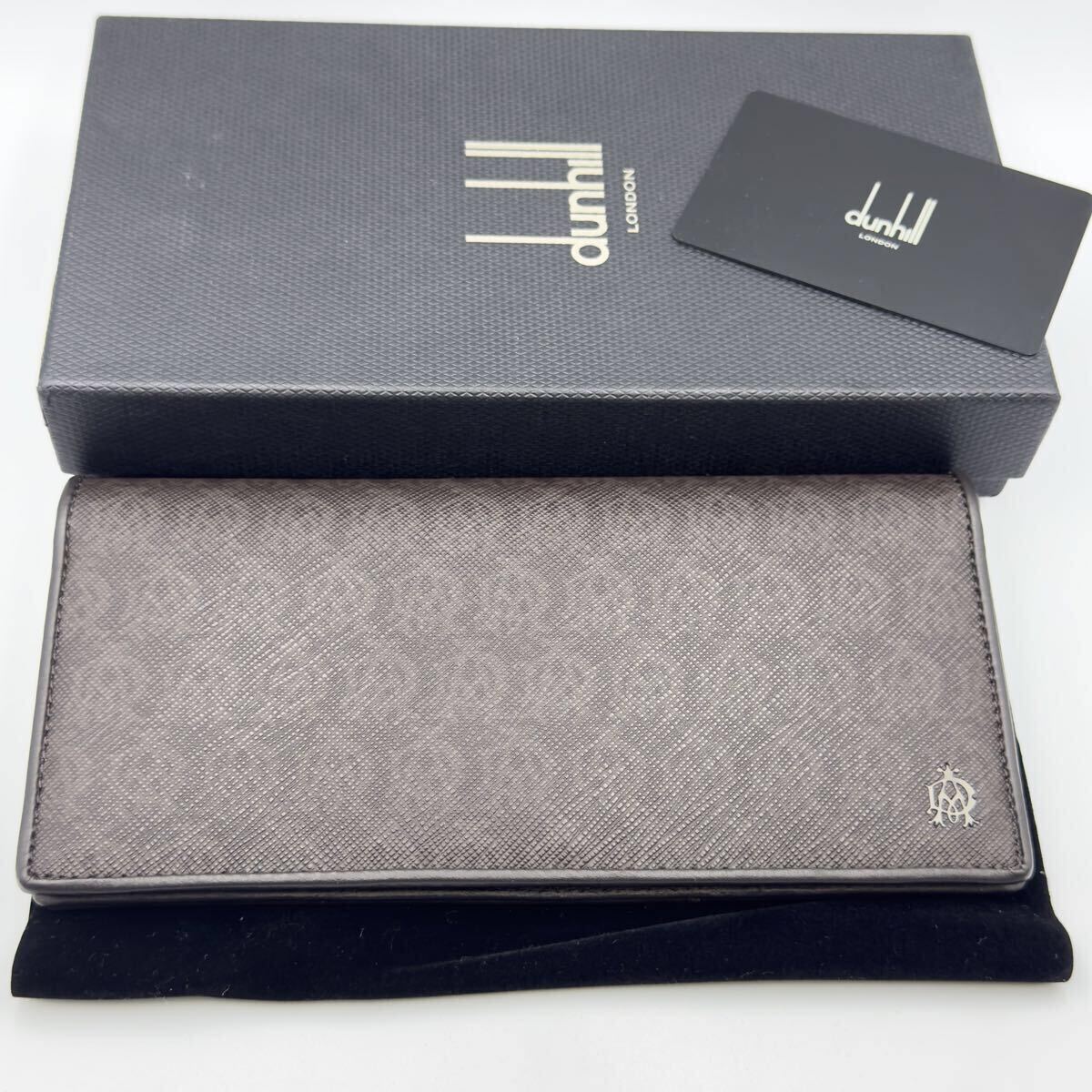 極美品/付属品完備○dunhill ダンヒル メンズ 長財布 エンジンターン 