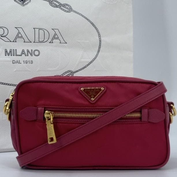 レア ◇ PRADA プラダ ビッグリボン ナイロン クロスボディ バッグ