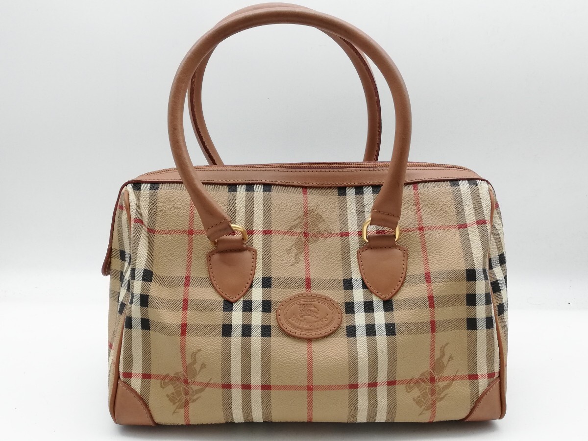 Burberry ハンドバッグ サフィアーノレザー ベージュ BURBERRY バーバリー ハンドバッグ ベージュ サフィアーノレザー