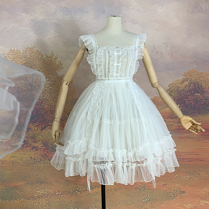 Preview of ロリータ オーバースカート エプロン スカート チュールスカート 2Way 着丈90cm 華やか ゴージャス 姫ロリ ゴスロリ クラロリ チュール