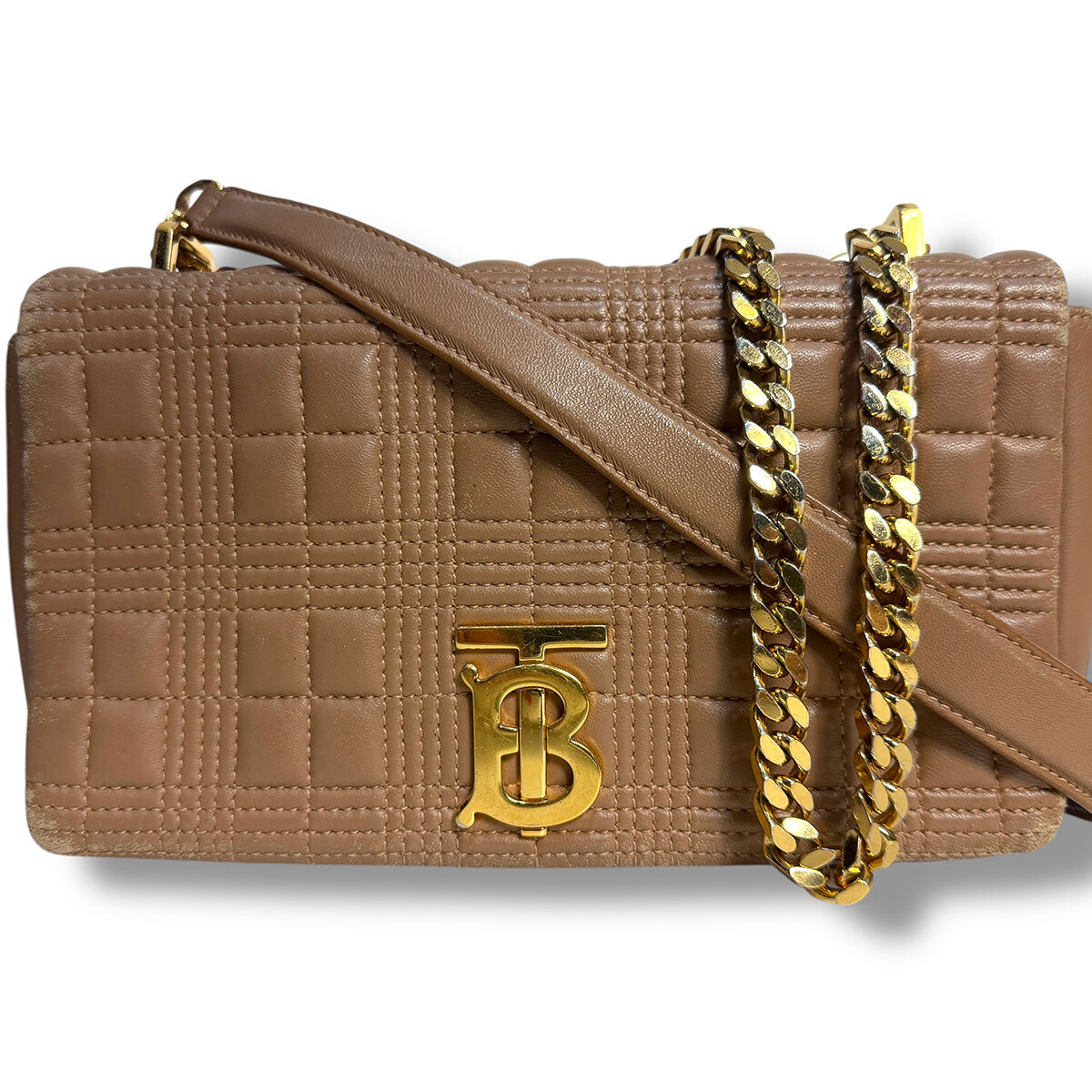 美品◇バーバリー ローラ スモール ショルダーバッグ TB ゴールド金具 