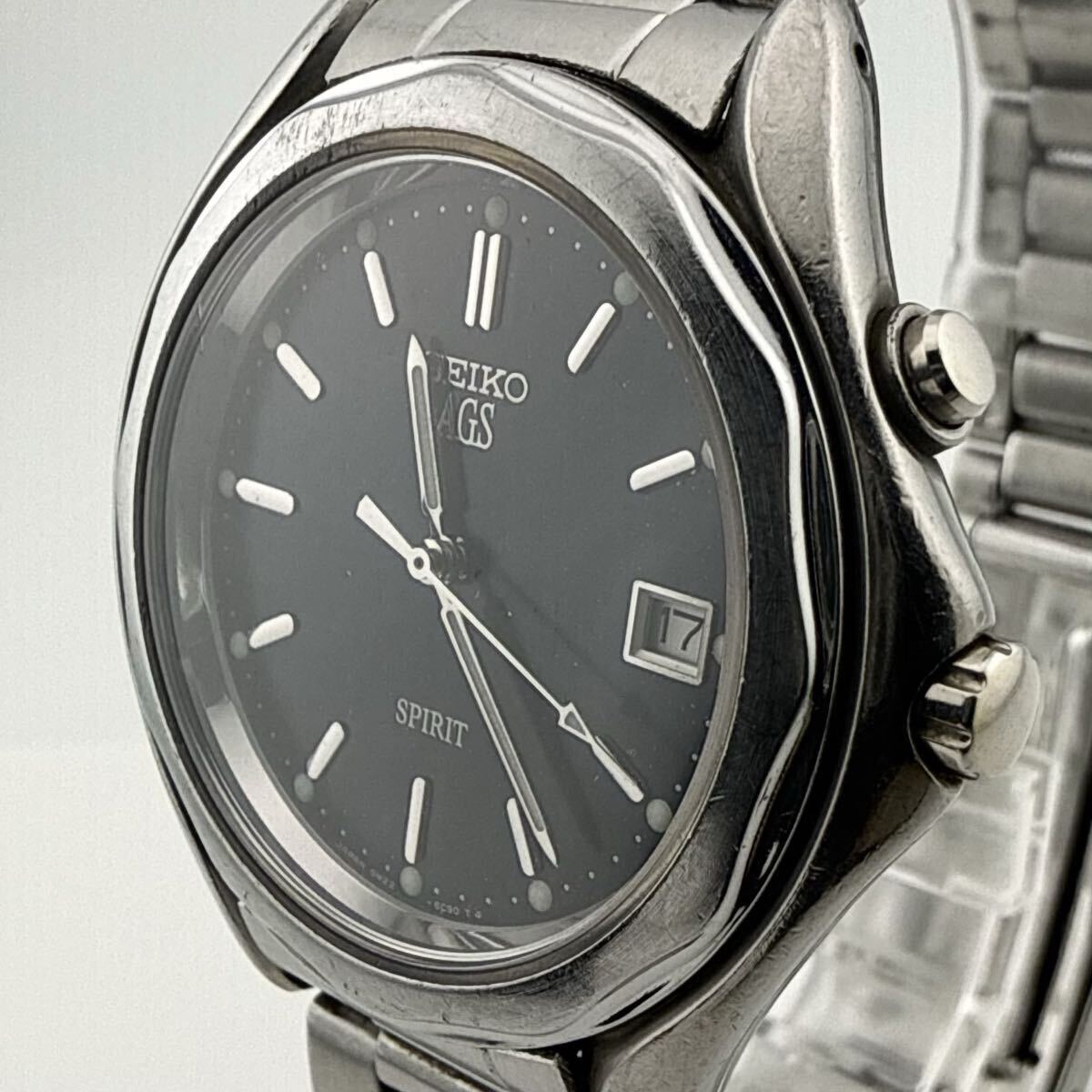 SEIKO SPIRIT AGS5M22-6A40腕時計 裏スケ不動品 ジャンク SEIKO SPIRIT 