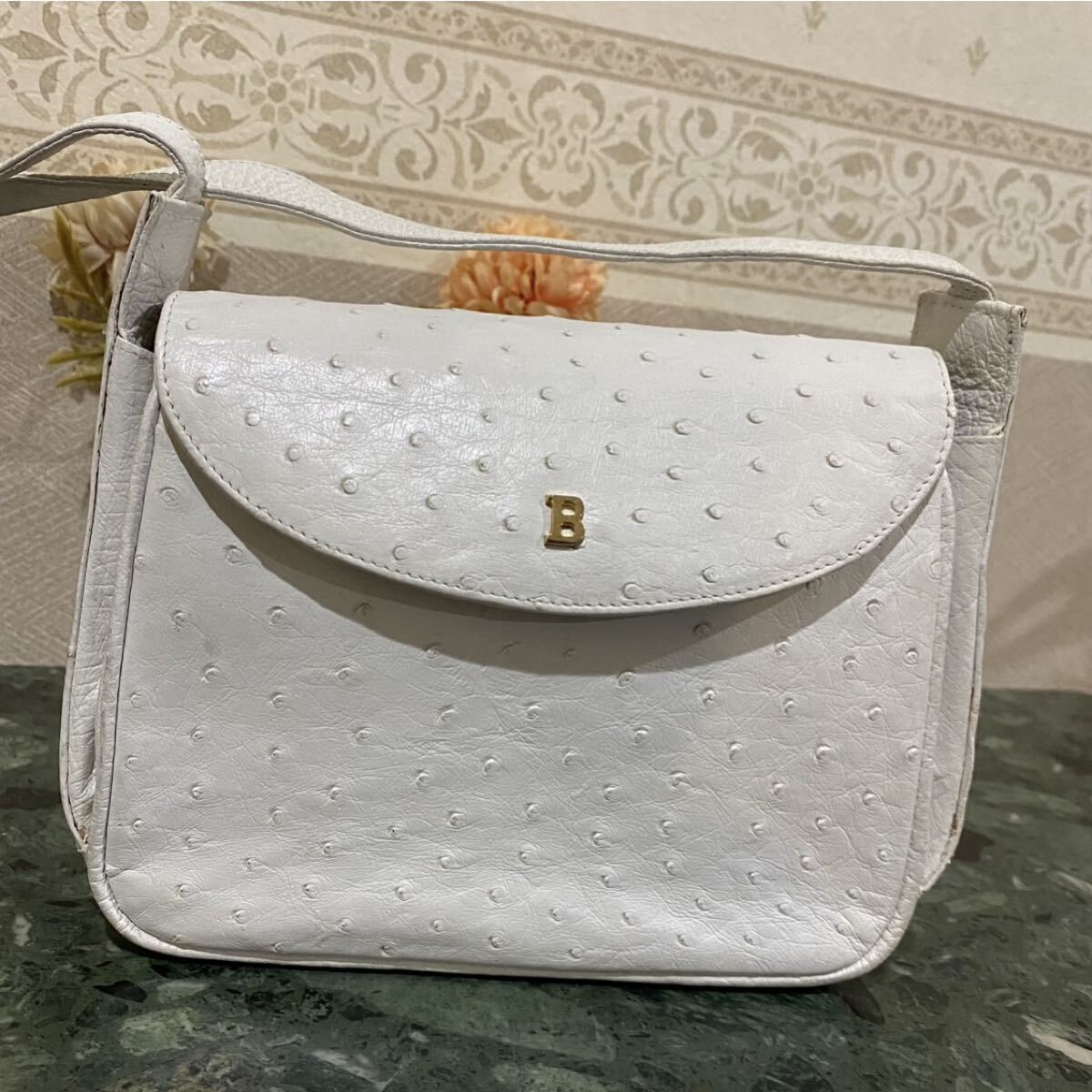 BALLY バリー オーストリッチ 本革 ショルダーバッグ エキゾチック 