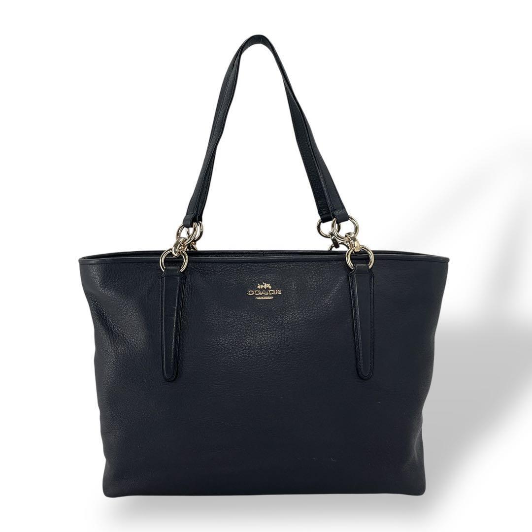 COACH コーチ トートバッグ レインボー キャンバス レザー アイボリー