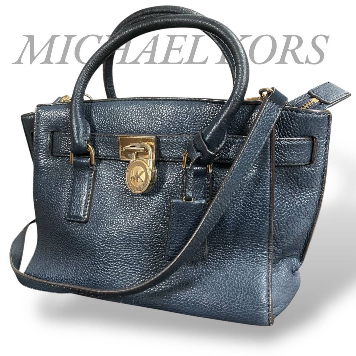 MICHAEL KORS マイケルコース ハンドバッグ ネイビー 紺 サフィアーノ