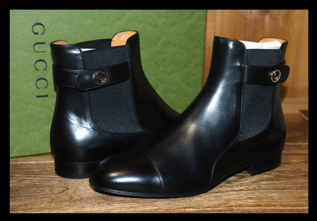 正規 GUCCI グッチ サイドゴア チェルシー レザー ブーツ 黒 42 | Shop 