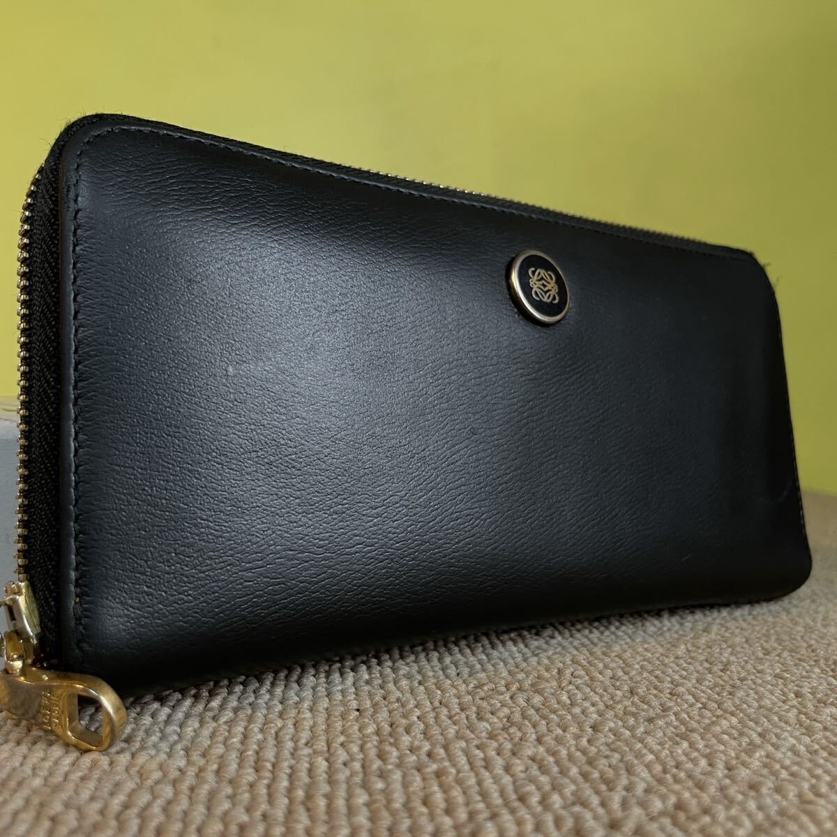 一円 美品 GUCCI グッチ ラウンドファスナー 長財布 ロングウォレット 