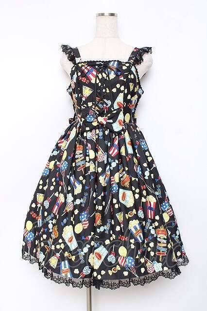 Preview of Angelic Pretty / Happy Park Carnivalジャンパースカートセット(2025 Happy Pack) 黒 Y-25-11-15-089-AP-OP-SZ-ZI