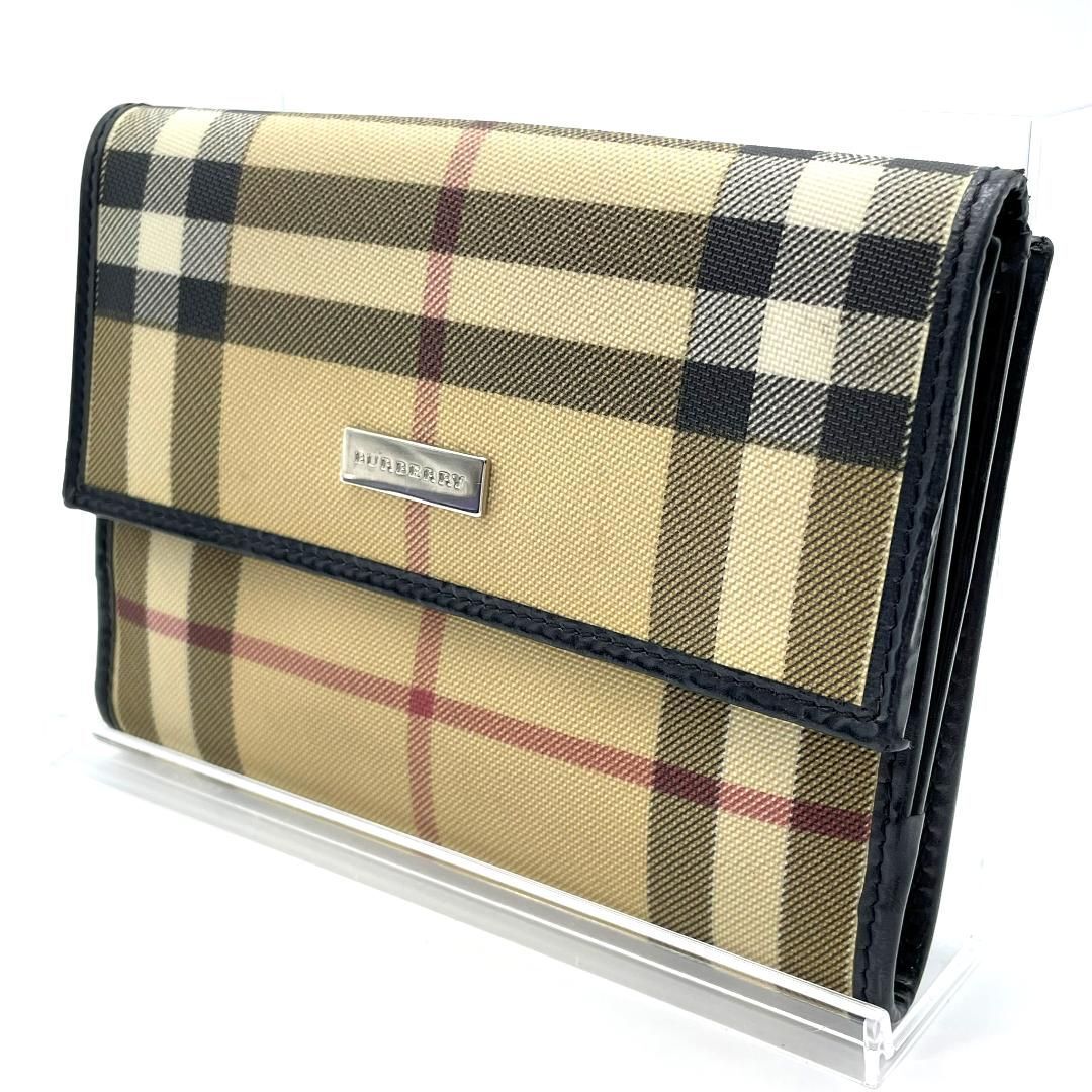 長財布 BURBERRY バーバリー ノバチェック レザー ブラック 黒 ロゴ 