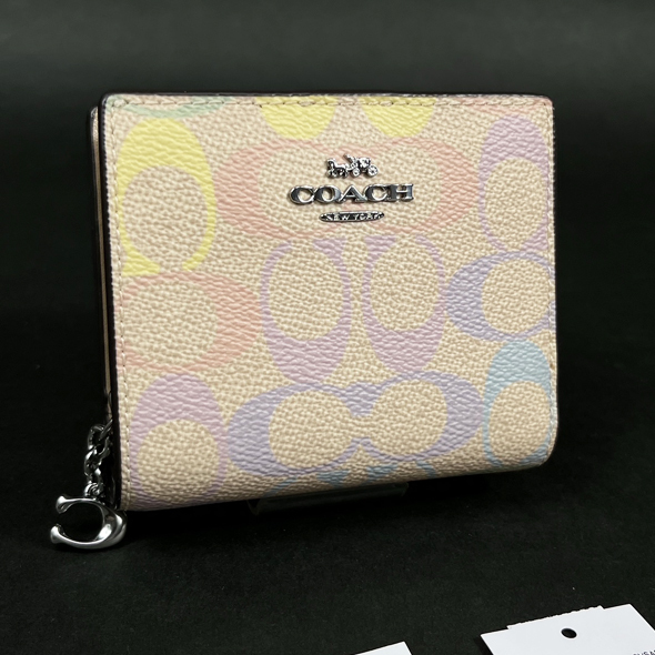 COACH財布 コーチ長財布 シグネチャー レインボー ホワイト 財布