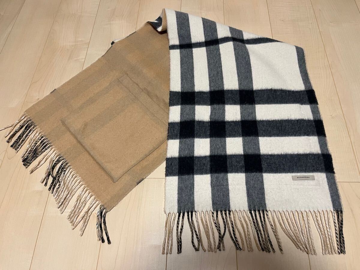 BURBERRY バーバリー マフラー カシミア100％ モノグラム 大判 送料