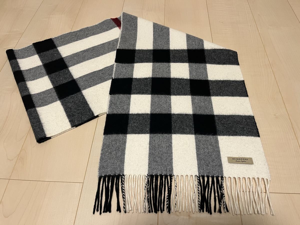 BURBERRY バーバリー マフラー カシミア100% アイボリー 美品 美品