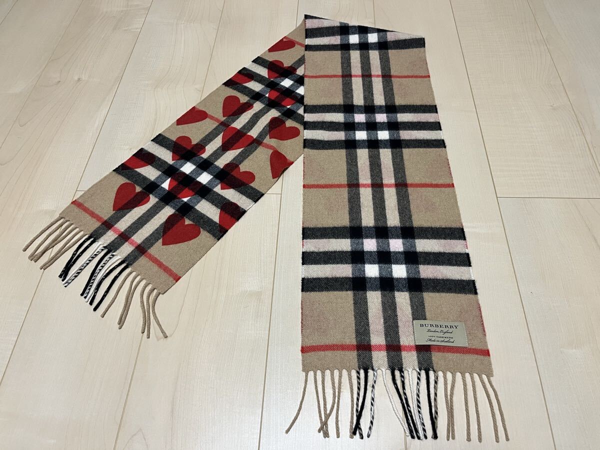 BURBERRY バーバリー マフラー カシミア100％ キャメル 小さめの 