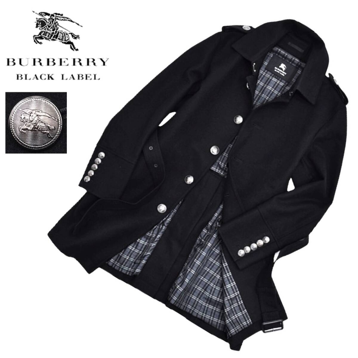 激レア 美品 M バーバリーブラックレーベル BURBERRY BLACK LABEL 裏地